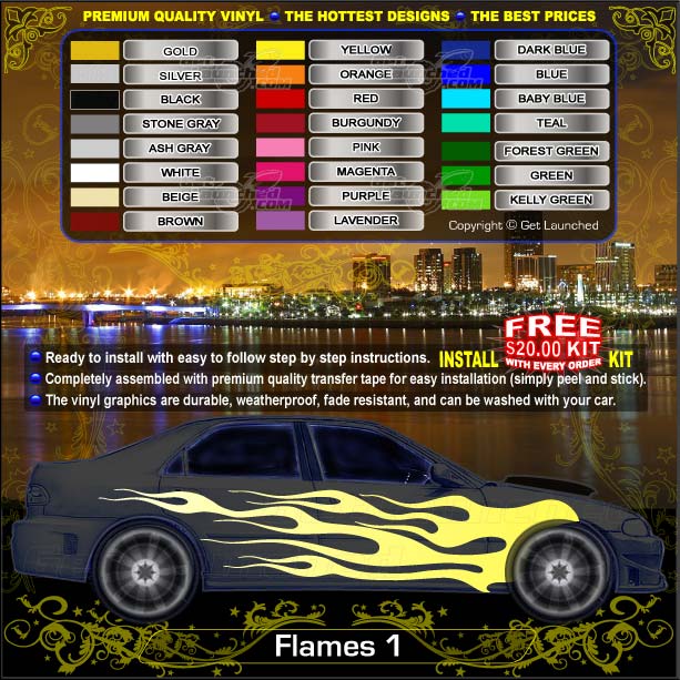 flame car graphics